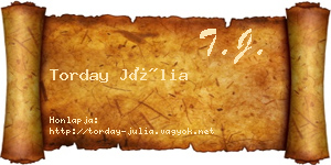 Torday Júlia névjegykártya