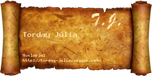 Torday Júlia névjegykártya